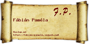 Fábián Paméla névjegykártya